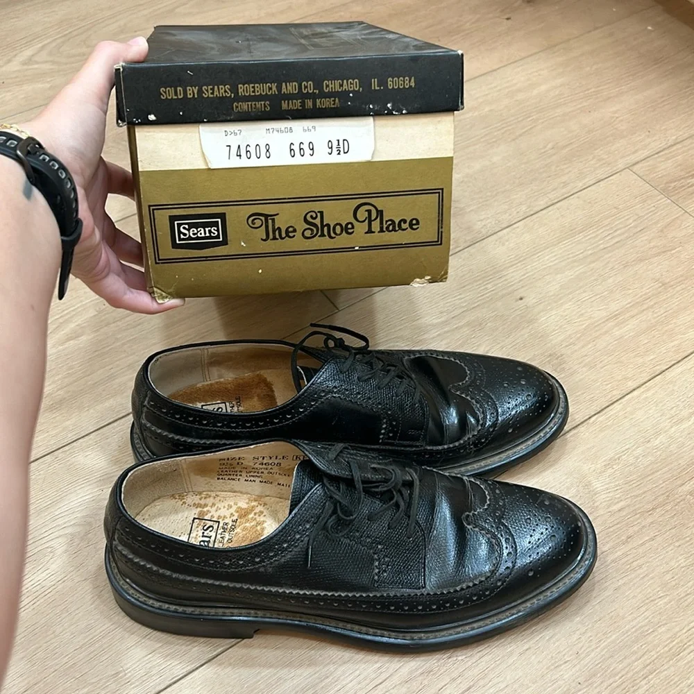 Vintage 70s Sears Men’s Wingtip Dress Shoes 9.5D